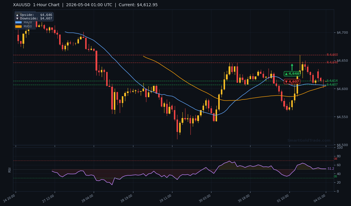 XAUUSD 1-Hour Technical Analysis Chart