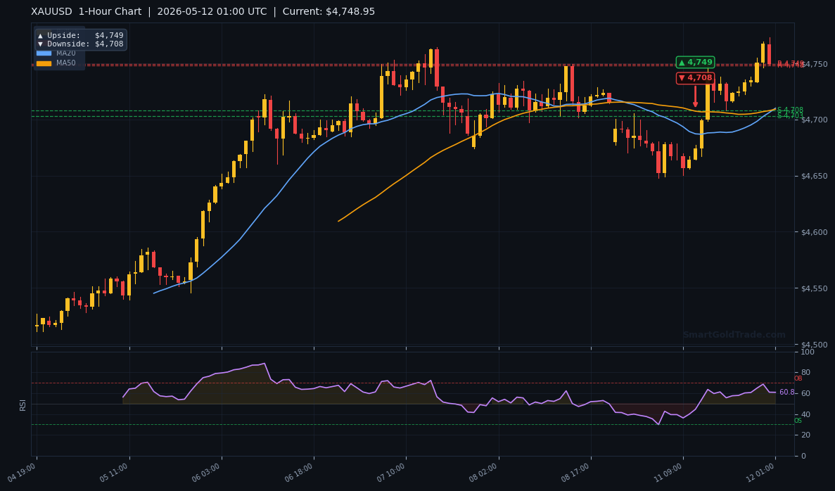 XAUUSD 1-Hour Technical Analysis Chart