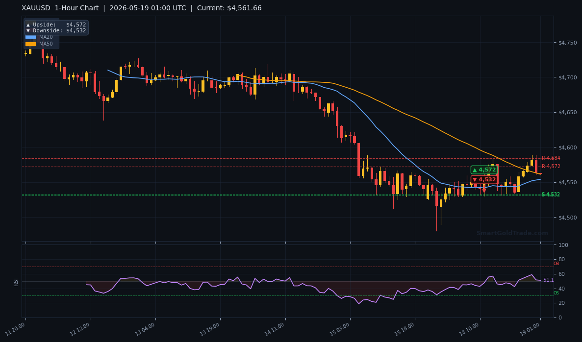 XAUUSD 1-Hour Technical Analysis Chart
