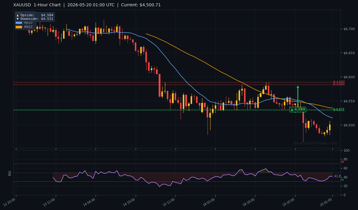 XAUUSD 1-Hour Technical Analysis Chart