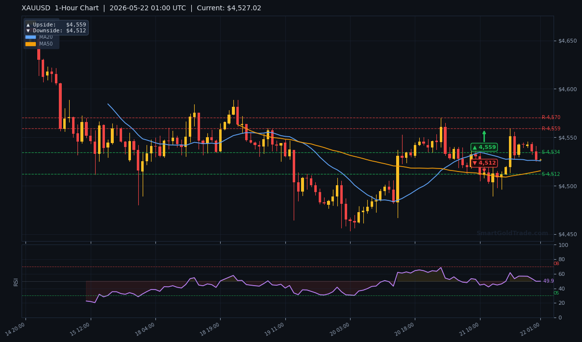 XAUUSD 1-Hour Technical Analysis Chart