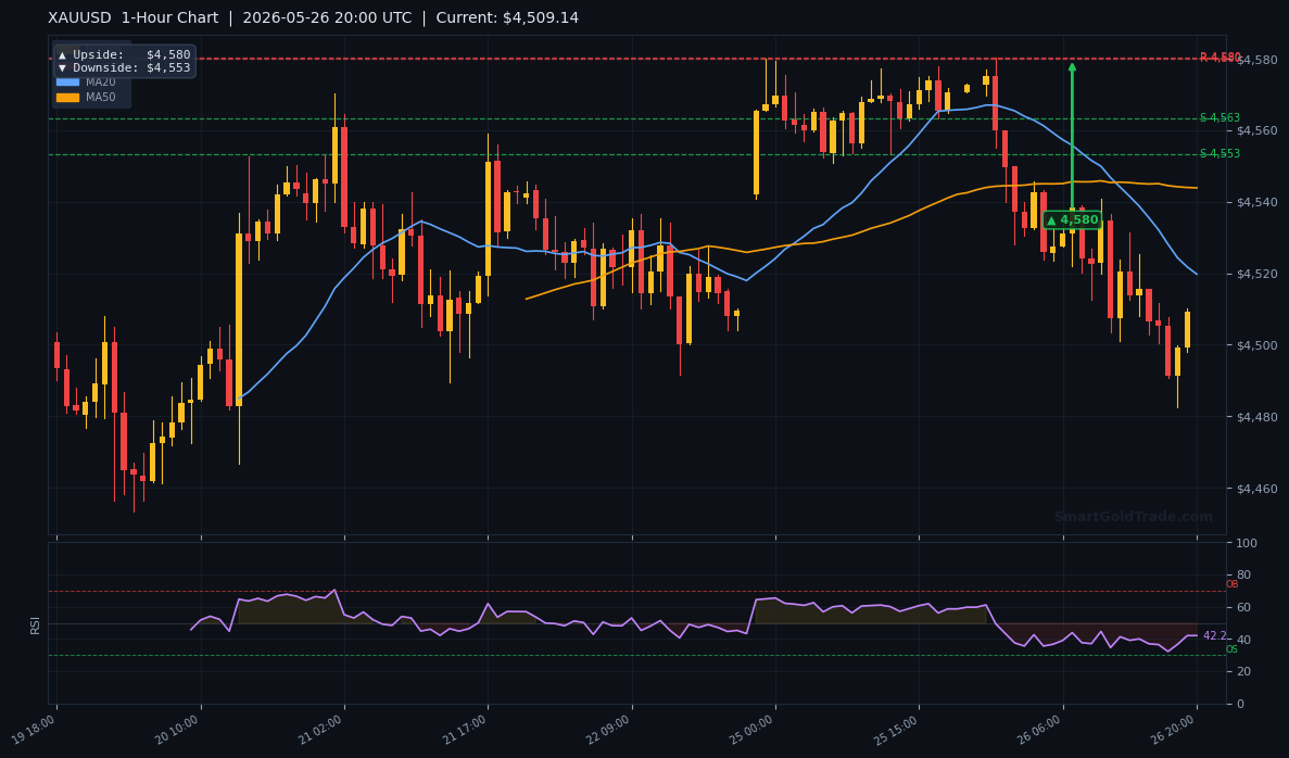 XAUUSD 1-Hour Technical Analysis Chart