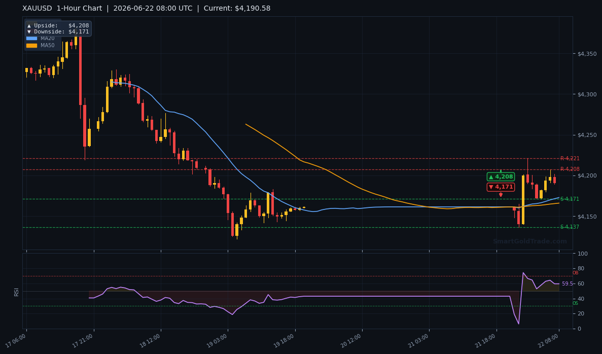 XAUUSD 1-Hour Technical Analysis Chart