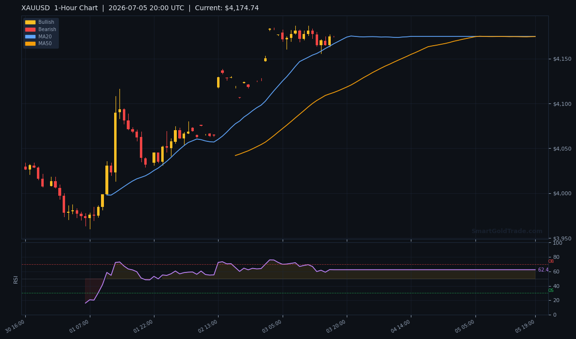 XAUUSD 1-Hour Technical Analysis Chart