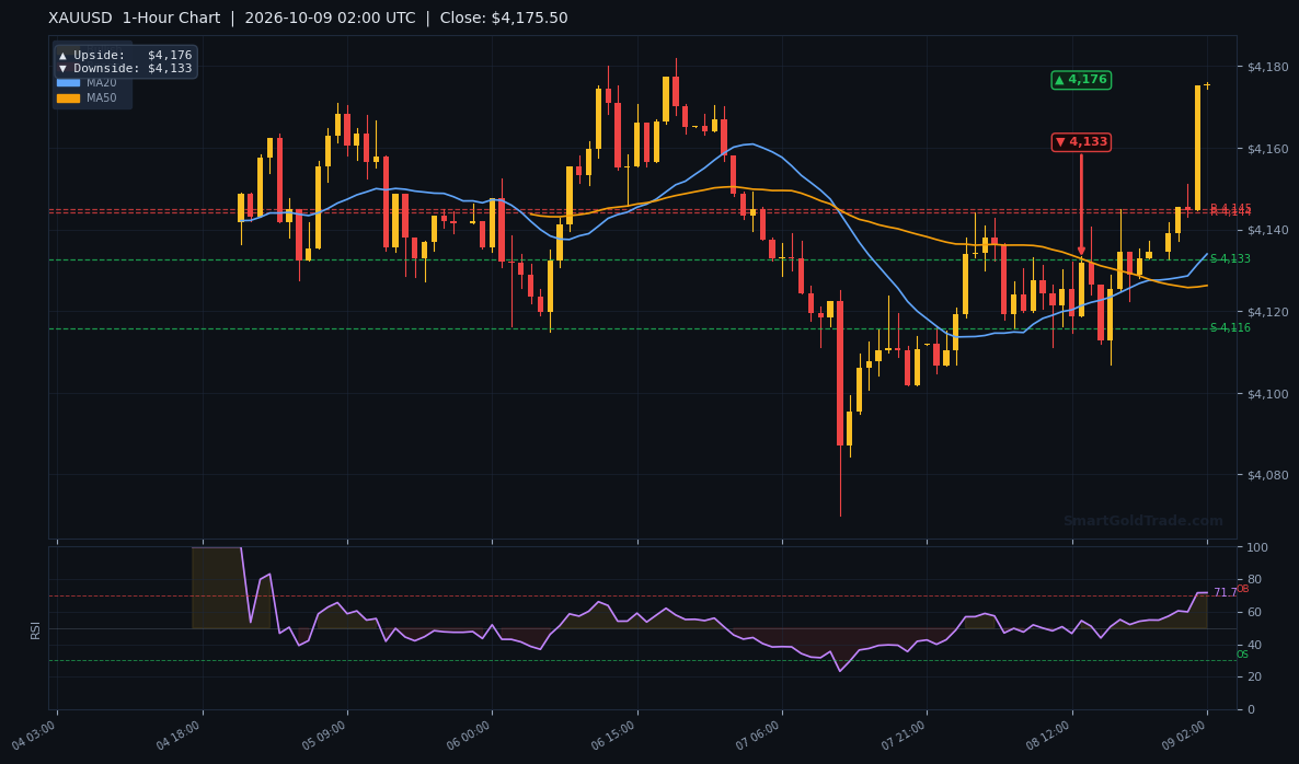 XAUUSD 1-Hour Technical Analysis Chart