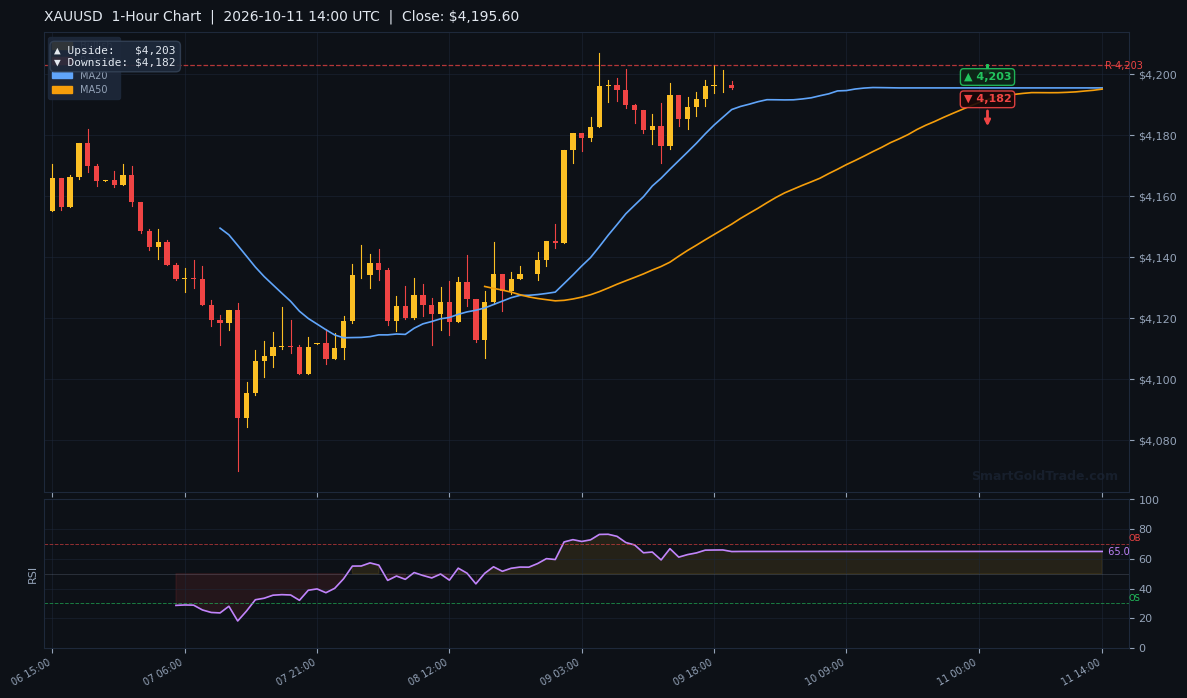 XAUUSD 1-Hour Technical Analysis Chart