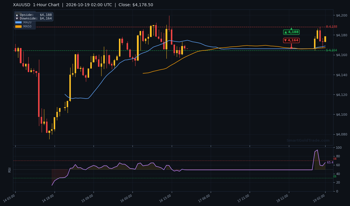 XAUUSD 1-Hour Technical Analysis Chart