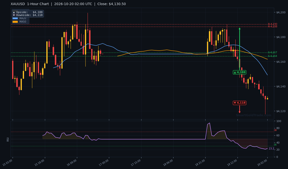 XAUUSD 1-Hour Technical Analysis Chart