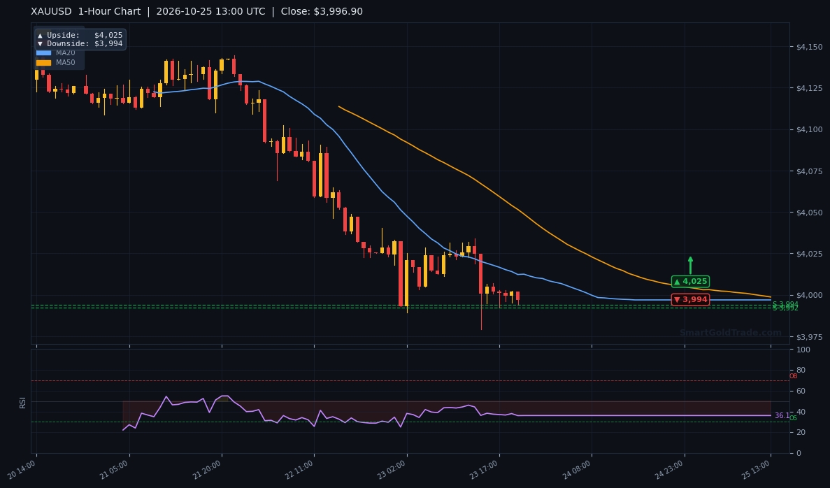 XAUUSD 1-Hour Technical Analysis Chart