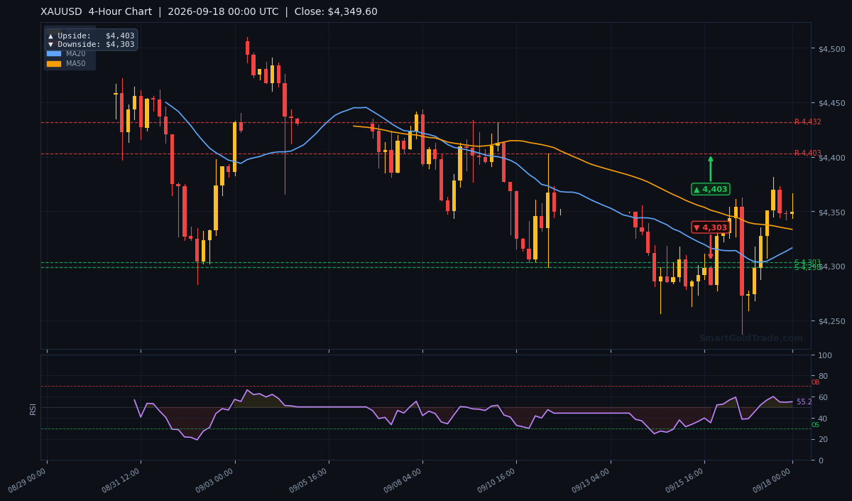 XAUUSD 4-Hour Technical Analysis Chart