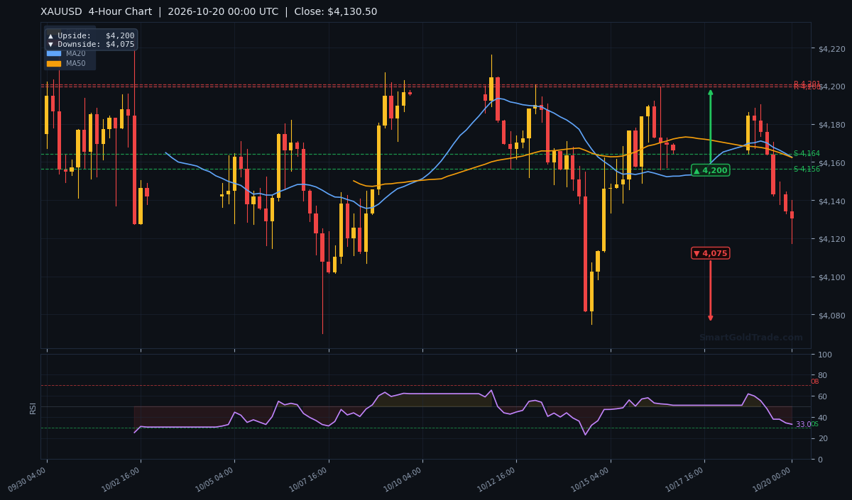 XAUUSD 4-Hour Technical Analysis Chart